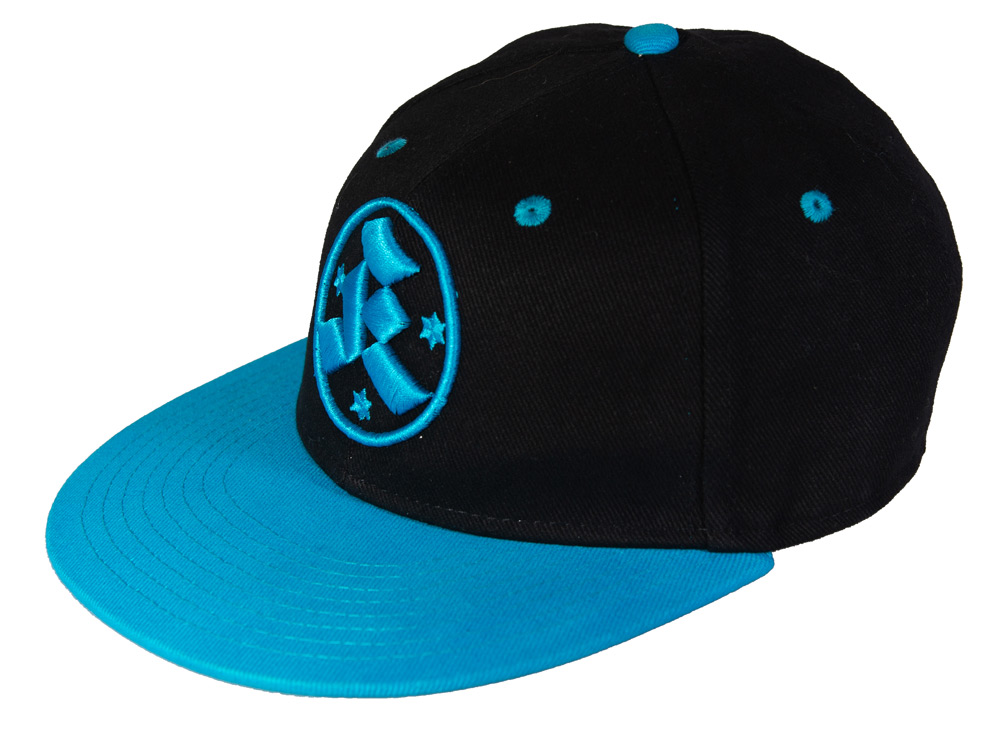 Cap schwarz/cyan Kickers-Logo